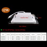 Dimmable LED Panel Downlight Square Glass Panel Lights High Brightness Ceiling Recessed Lamps For Home SMD5730 AC110V AC220V