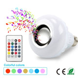 Smart E27 RGB Bluetooth Speaker LED Bulb Light 12W Music Playing Dimmable Wireless Led Lamp with 24 Keys Remote Control