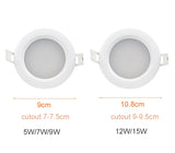 Downlight 4pcs/lot IP65 Waterproof Ceiling Recessed LED Spot Light AC85-265V 15W/12W/9W/7W/5W LED Downlight For Bathroom Shower room Sauna