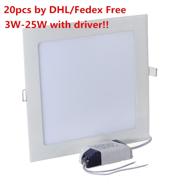 Square LED Panel Light 3W-25W Recessed LED Ceiling Downlight Light Down Light with driver AC85-265V LED Light Spotlight