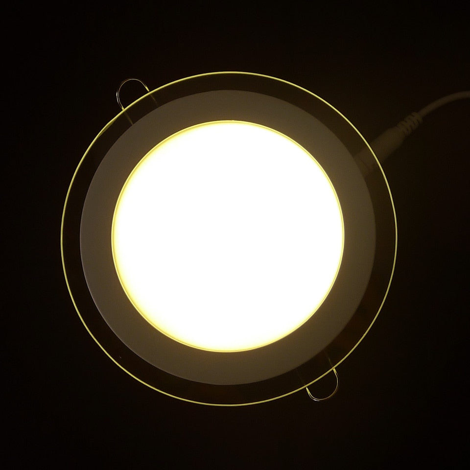 Dimmable LED Panel Light Round Glass Panel Downlight 6W 12W 18W Ceiling Recessed Lights SMD 5630 LED Panel Lamps AC85-265V