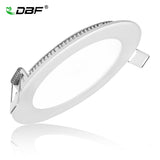 DBF Dimmable LED Downlight 3W 4W 6W 9W 12W 15W 18W Ceiling Recessed Round LED Panel Light White/Warm White for Kitchen Bathroom