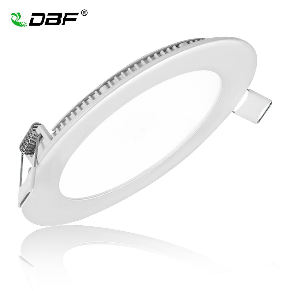 DBF Dimmable LED Downlight 3W 4W 6W 9W 12W 15W 18W Ceiling Recessed Round LED Panel Light White/Warm White for Kitchen Bathroom