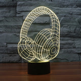 3D Illusion Led DJ Headphone Lamp RGB