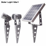Mini 50X Updated All Metal Twin Solar Powered LED Outdoor Landscape garden decoration Spotlight Waterproof 5m Cable  garden lamp