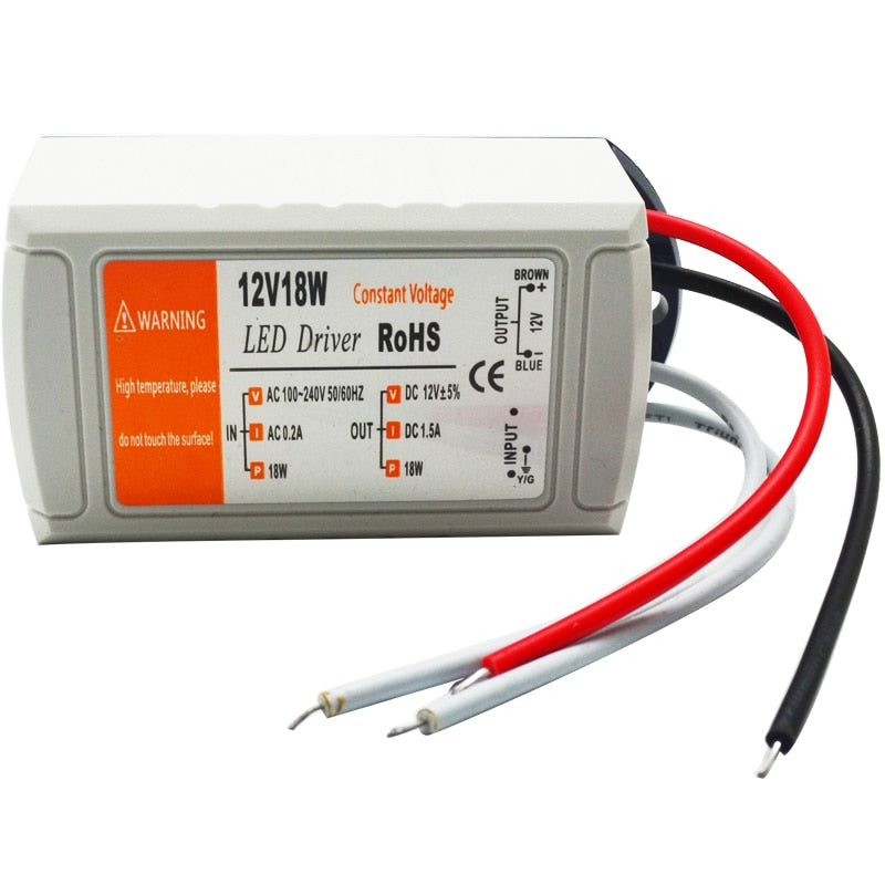 LED Driver AC 110V 220V to DC12V Led Power Adapter Transformers for LED Strip 18W 28W 48W 72W 100W Power Supply