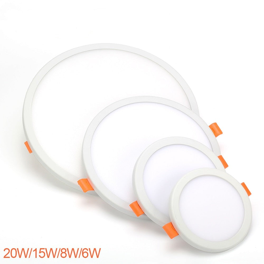 LED Panel Light Round Square Ultra Thin Downlight AC220V 6W 8W 15W 20W LED Ceiling Recessed Light For Indoor Bathroom Illuminate