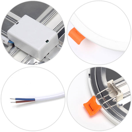 LED Panel Light Round Square Ultra Thin Downlight AC220V 6W 8W 15W 20W LED Ceiling Recessed Light For Indoor Bathroom Illuminate