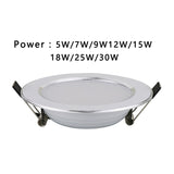 Hot Sale 1PCS 5W 7W 9W Waterproof LED Downlight Dimmable Warm White Cold White 3 Color Recessed LED Lamp Spot Light AC220V