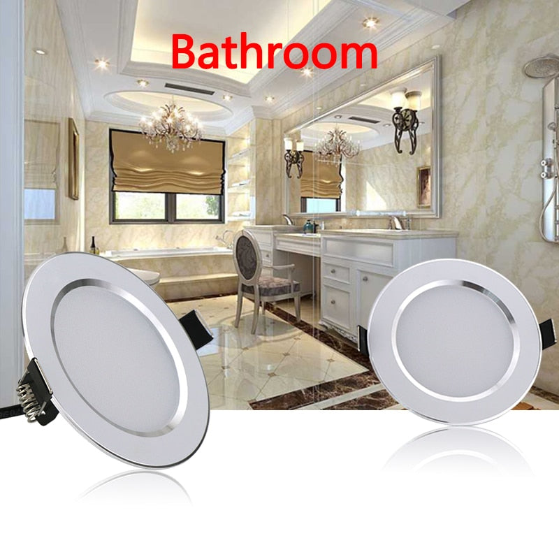 Hot Sale 1PCS 5W 7W 9W Waterproof LED Downlight Dimmable Warm White Cold White 3 Color Recessed LED Lamp Spot Light AC220V