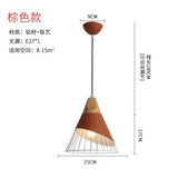 Slope lamps Pendant Lights Wood And Aluminum Restaurant Bar Coffee Dining Room LED Hanging Light Fixture