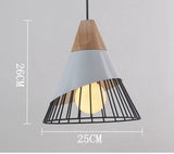 Slope lamps Pendant Lights Wood And Aluminum Restaurant Bar Coffee Dining Room LED Hanging Light Fixture