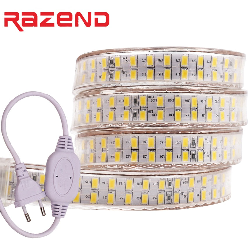240leds/m double row led strip Light 220v 110V  SMD 5730 flexible tape 5630 1m 2m 5m 10m 20m 50m 100m + Power EU plug / US plug