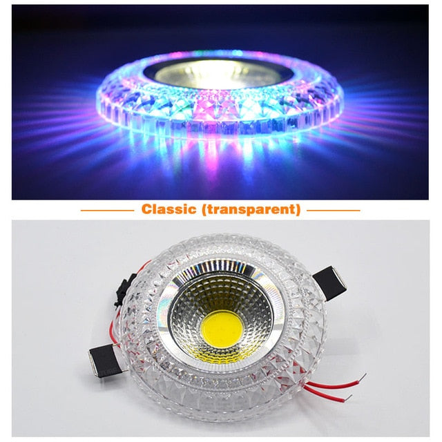 COB LED Downlight Colorful Panel Light RGB 3W 110V 220V Recessed Lamp Fixture For Halogen Lamp Decoration Purple Spot light