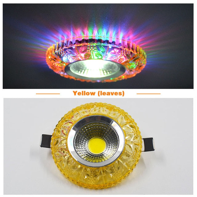 COB LED Downlight Colorful Panel Light RGB 3W 110V 220V Recessed Lamp Fixture For Halogen Lamp Decoration Purple Spot light