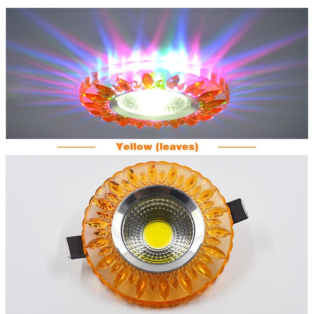 COB LED Downlight Colorful Panel Light RGB 3W 110V 220V Recessed Lamp Fixture For Halogen Lamp Decoration Purple Spot light