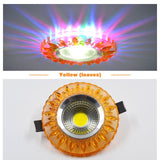 COB LED Downlight Colorful Panel Light RGB 3W 110V 220V Recessed Lamp Fixture For Halogen Lamp Decoration Purple Spot light