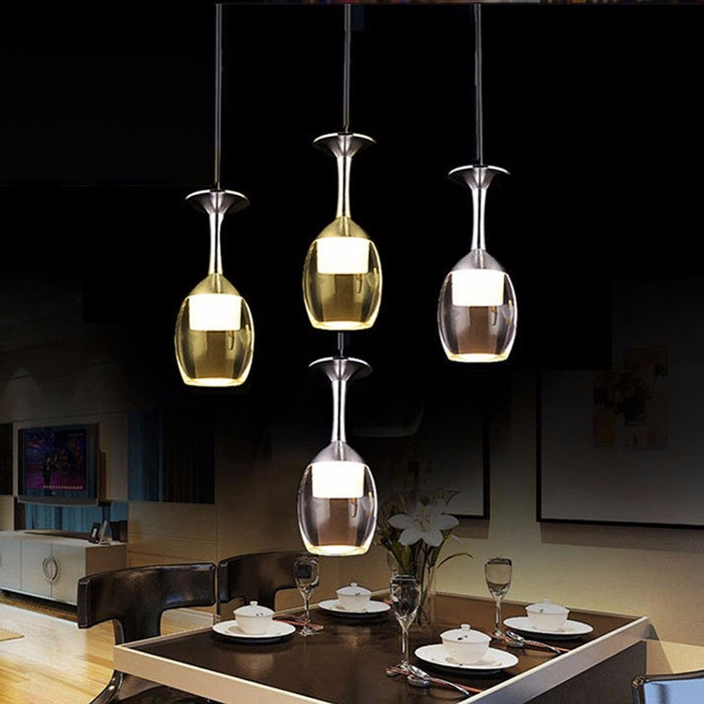 Modern LED Wine Glass Pendant Lamp Fixture Lighting Chandelier Downlight NEW 110-220V