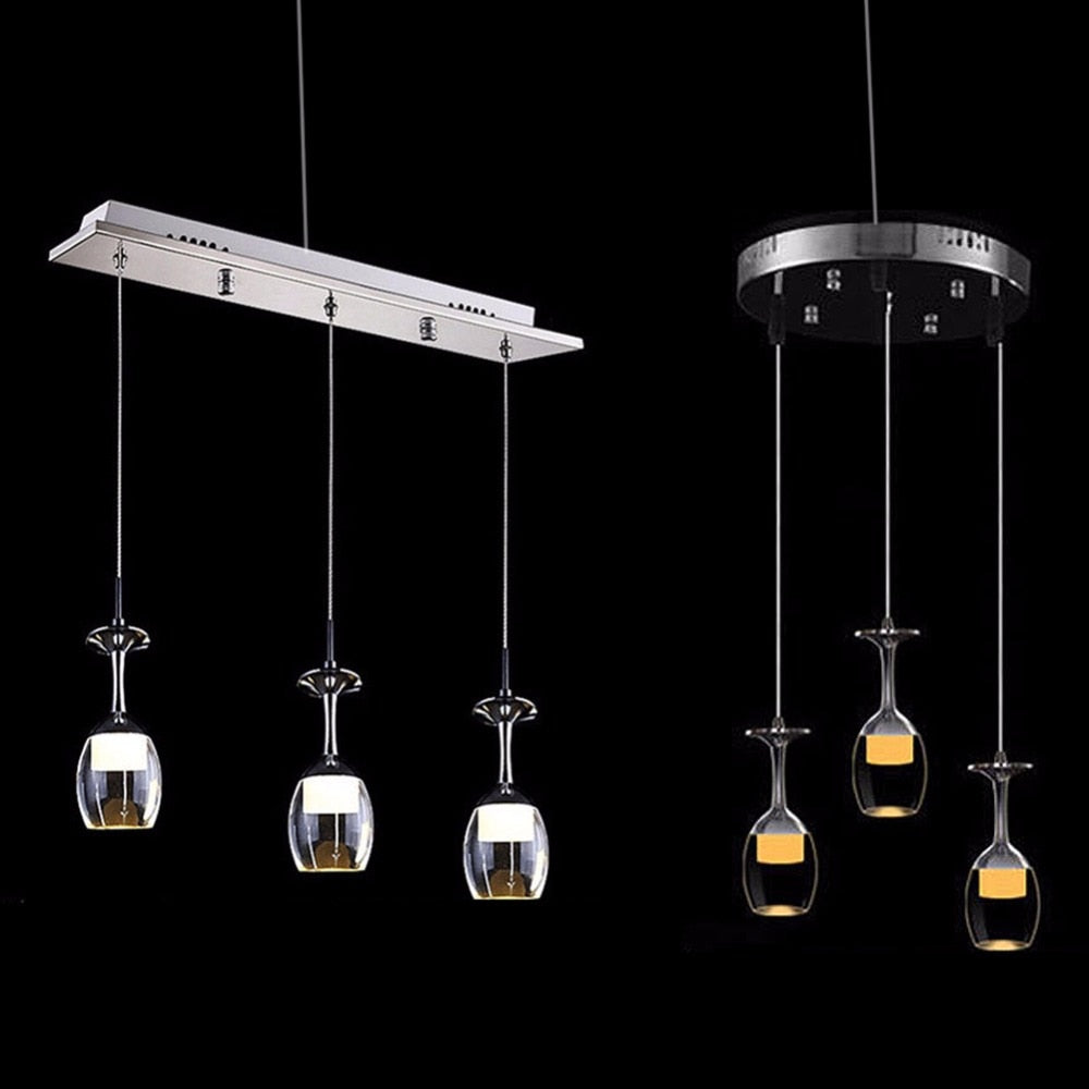 Modern LED Wine Glass Pendant Lamp Fixture Lighting Chandelier Downlight NEW 110-220V