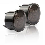 Combo for 2007-2015 Jeep Wrangler Smoke Lens Amber LED Front Turn Signal Light + Fender Side Marker Parking Lamp