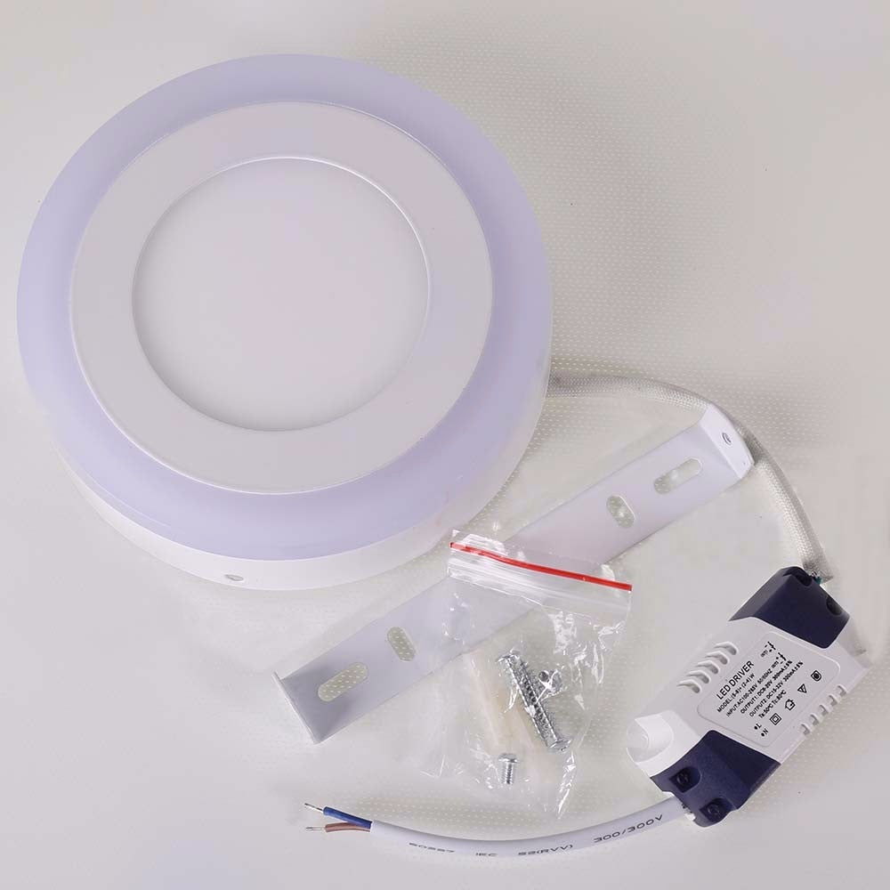 LED Double Color Panel Light 9W/16W/24W Round/Square Surface Mounted Downlight lighting Led ceiling down AC85-265V