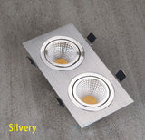Square Bright Recessed Double LED Dimmable Square Downlight COB 14W 20W LED Spot light decoration Ceiling Lamp AC 110V 220V