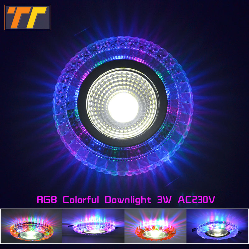 LED Colorful downlight COB AC100-230V 3W 5W 7W 9W 110V 220V led ceiling downlight rainbow RGB lamp ceiling spot light Magic color