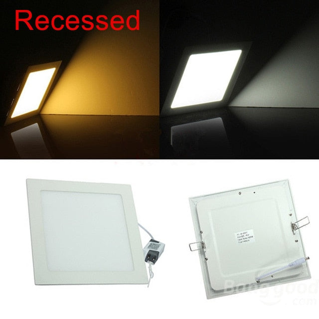 AC/DC 12V Ultra Thin Design 3W 6W 9W 12W 15W 25W LED Surface Ceiling Recessed Grid Downlight Square LED Panel Light