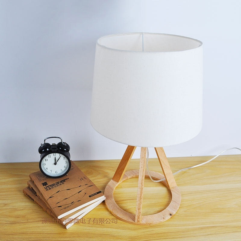 Creative Fashion Modern Original Wooden Table Light E27 AC 110V/220V Table Lamp Bedroom Bedside Home Decoration Lighting