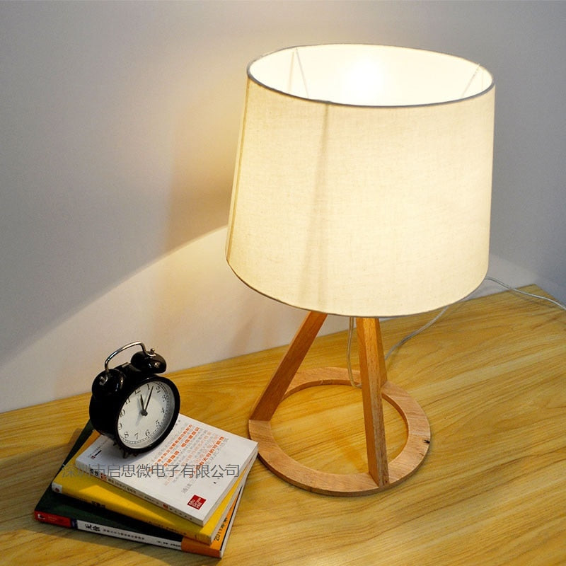 Creative Fashion Modern Original Wooden Table Light E27 AC 110V/220V Table Lamp Bedroom Bedside Home Decoration Lighting