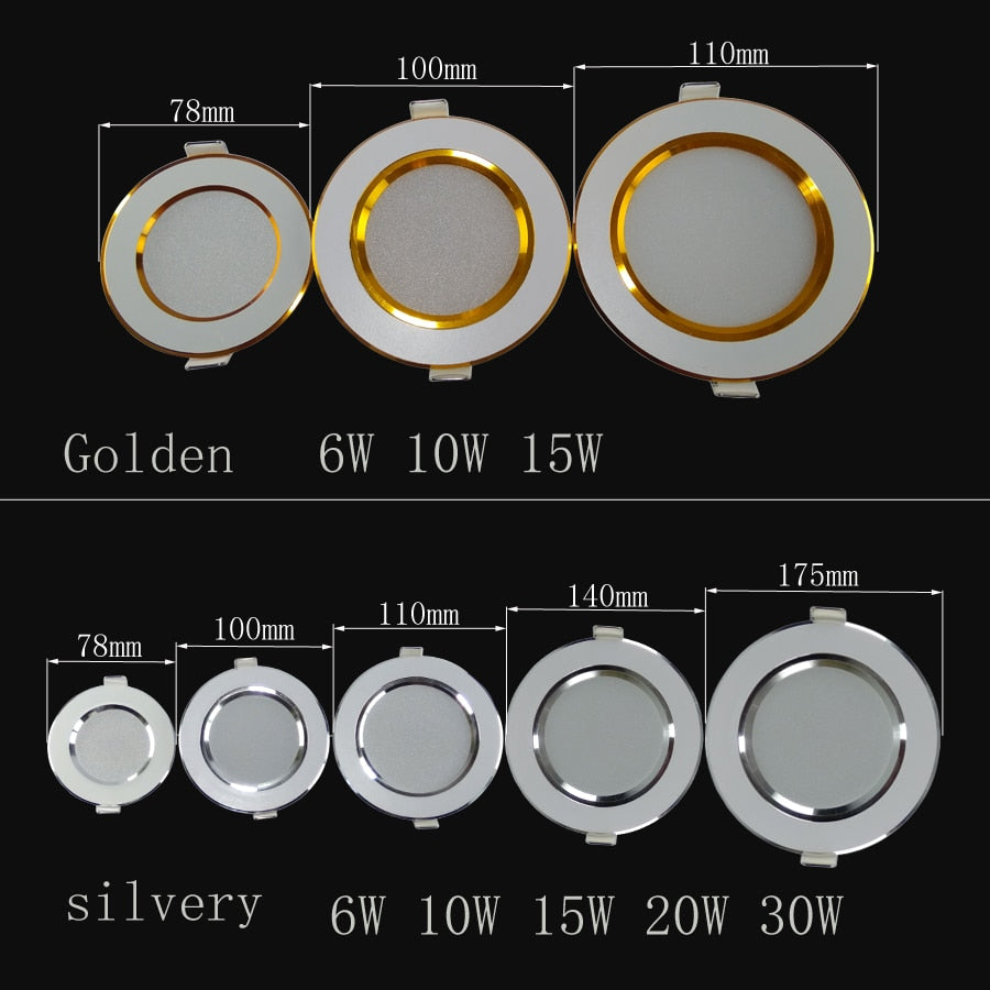 Led Downlights 6W 10W 15W 20W 30W 110V 220V LED Ceiling Downlight 2835 Lamps Led Ceiling Lamp Home Indoor Lighting
