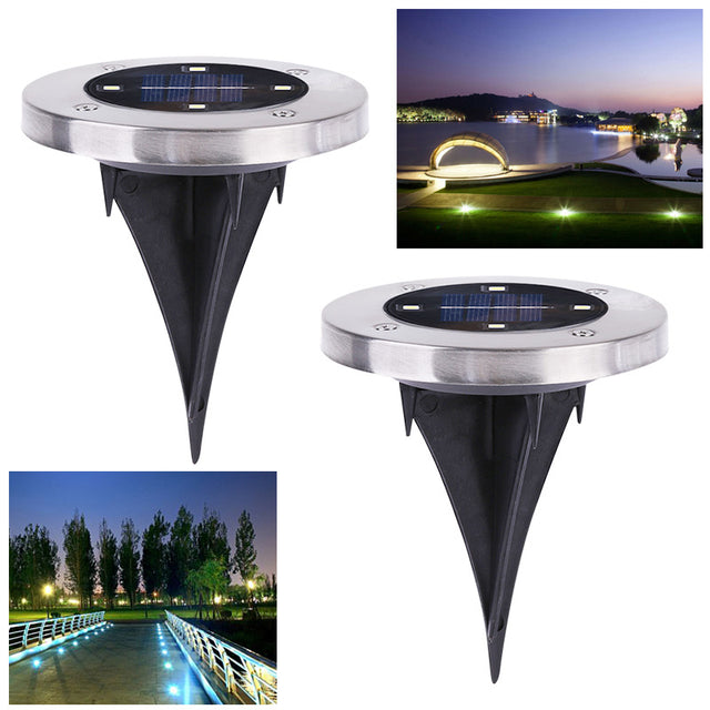 Solar Powered Ground Light Outdoor Waterproof Garden Pathway Buried Lamps With 4 LEDs Solar Lamp for Home Garden Lawn Yard Road