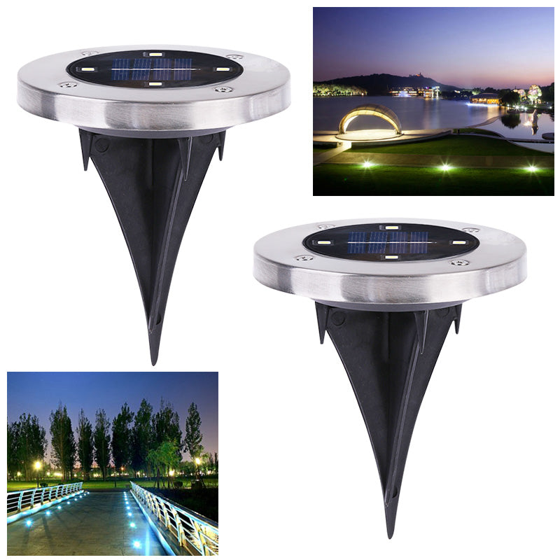 Solar Powered Ground Light Outdoor Waterproof Garden Pathway Buried Lamps With 4 LEDs Solar Lamp for Home Garden Lawn Yard Road