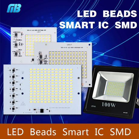Smart IC SMD LED Chips Lamp 10W 20W 30W 50W 100W AC 220V SMD2835 DIY For Outdoor Floodlight Outdoor Garden Cold White Warm White