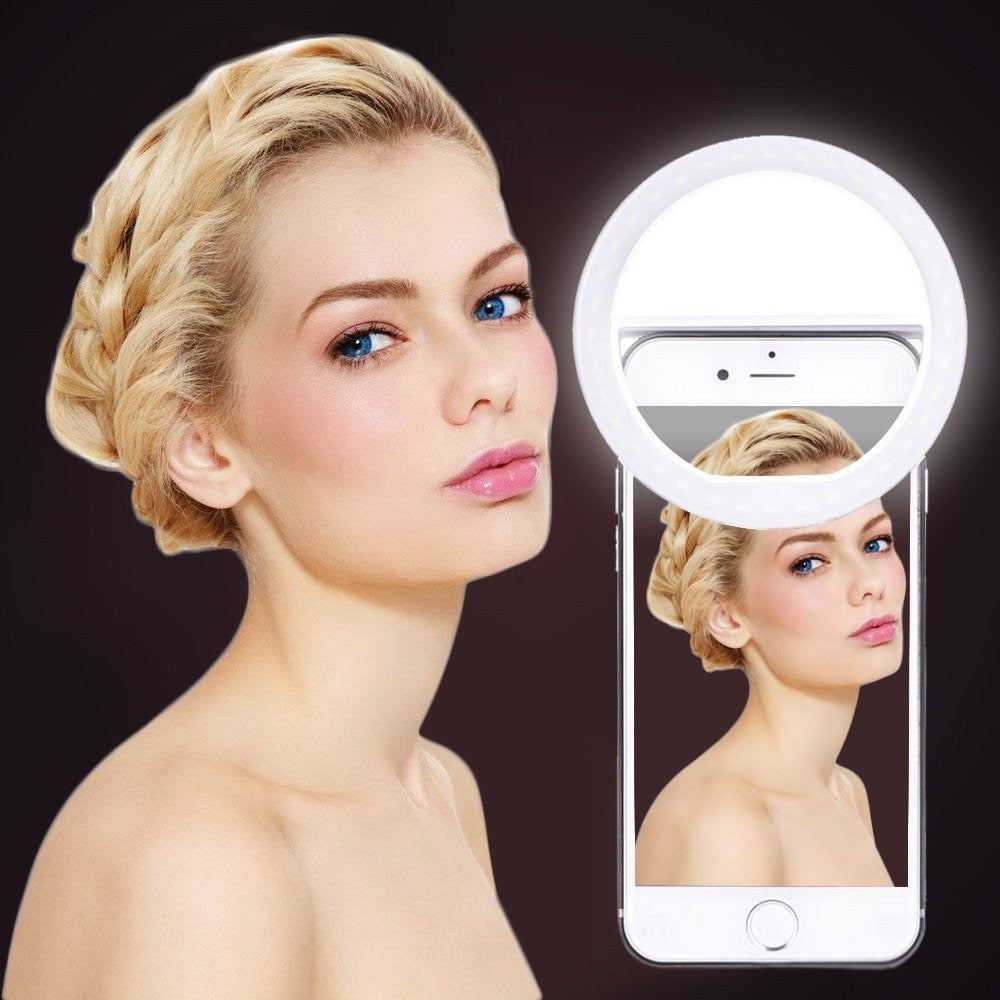 New Arrive USB Charge Selfie Portable Flash Led Camera Phone Photography Ring Light Enhancing Photography for iPhone Smartphone