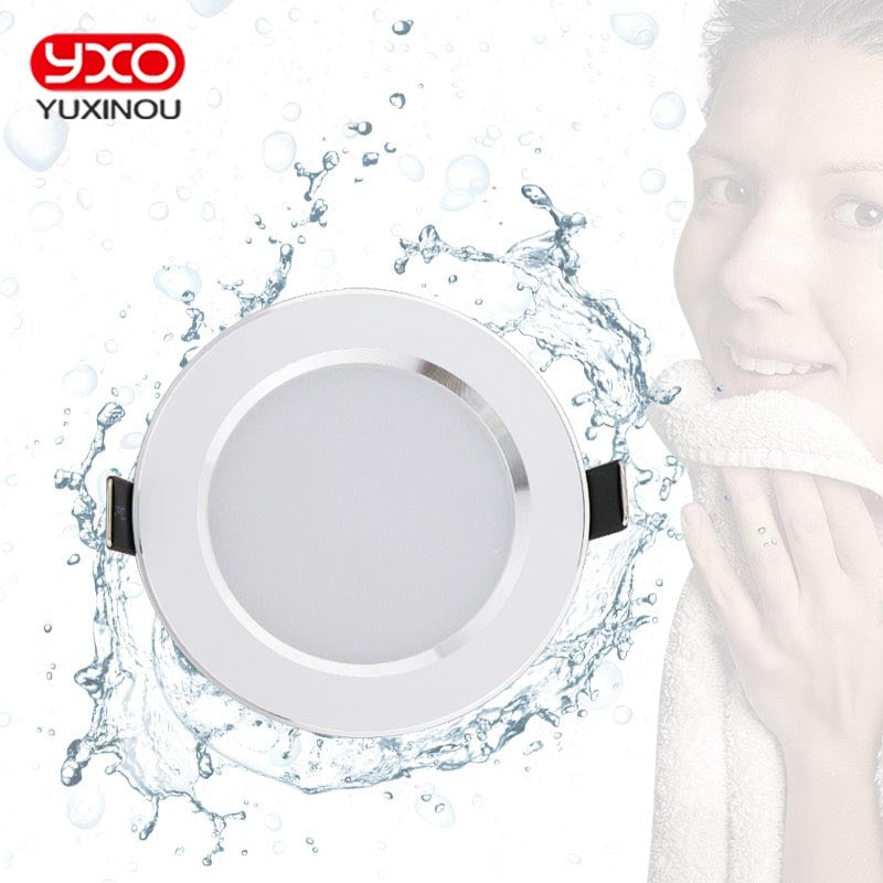 Hot Sale 5W 7W 9W Waterproof LED Downlight Dimmable Warm White Cold White 3 Color Recessed LED Lamp Spot Light AC85-265V