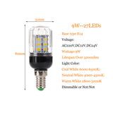 Led bulb E27 E14 E12 E26 5730SMD 110V 220V DC 12V 24V 27LEDs 7W Led Corn Lamp Christmas Chandelier Candle Lighting