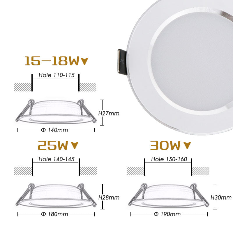Waterproof LED Downlight 5w 7w 9w 12w 15w 18w 30w LED Recessed Ceiling Down light led cob Spot Light Dimmable LED Downlight