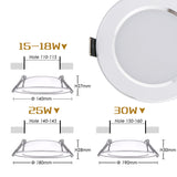 Waterproof LED Downlight 5w 7w 9w 12w 15w 18w 30w LED Recessed Ceiling Down light led cob Spot Light Dimmable LED Downlight