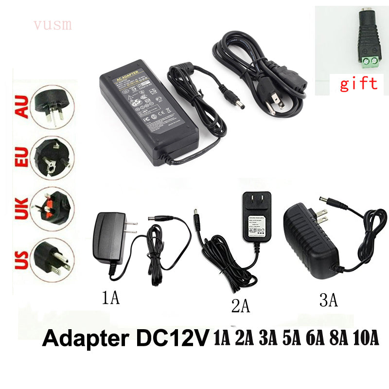LED Alimentation Adaptateur 110V-220V power supply DC 12V 1A 2A 3A 5A 6A  8A 10A 5050 LED transformers 5730 2835 LED lights