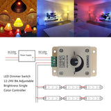 LED Dimmer Switch 12-24V 8A Adjustable Brightness