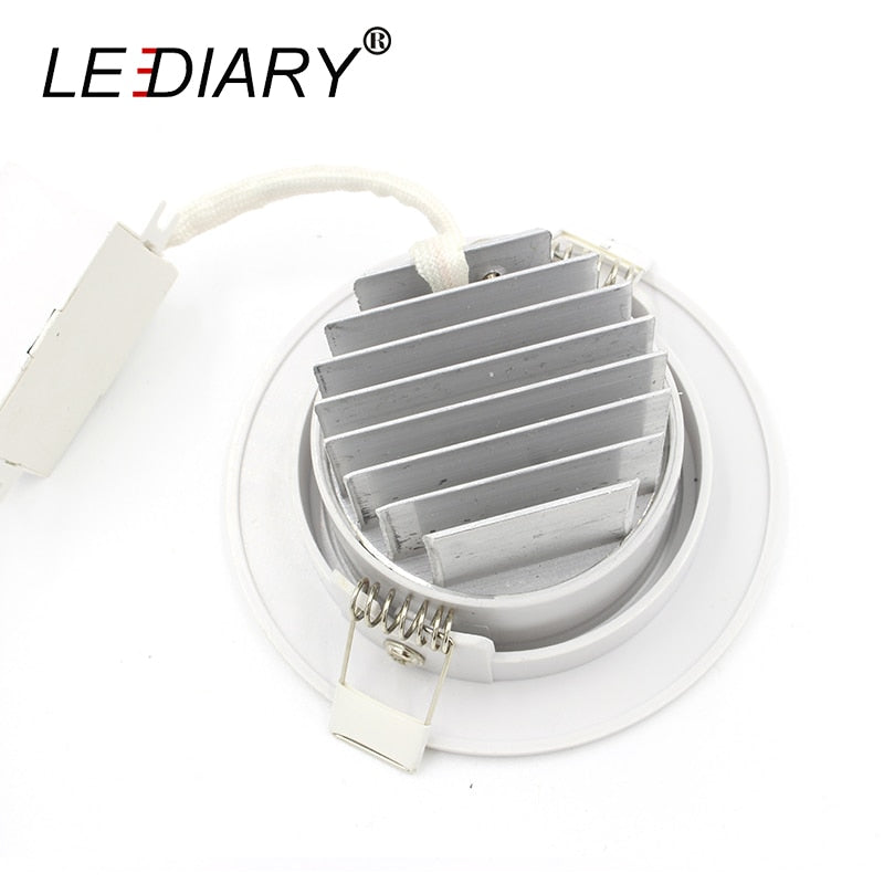 LEDIARY Super Bright LED Downlights Round/Square 75mm Cut Hole Recessed COB Real 5W Angle Adjustable 100-240V Ceiling Spot Lamp