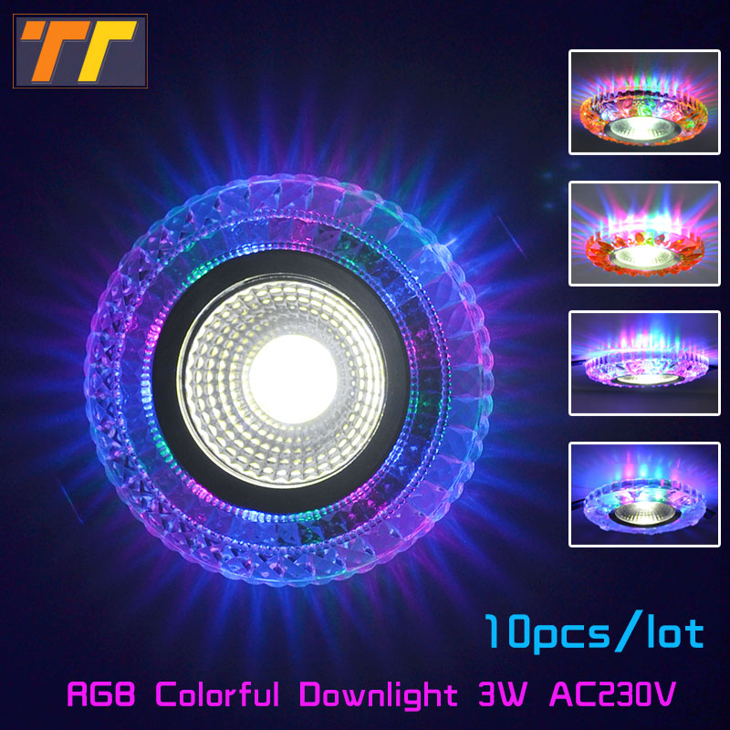 Ultra Slim Round 10pcs/lot Concealed Color phantom LED Panel Light 3W 5W 7W 9W Lamp Acrylic Downlight AC110 220V indoor light