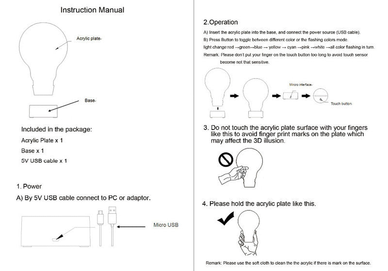 3D Illusion Led DJ Headphone Lamp RGB