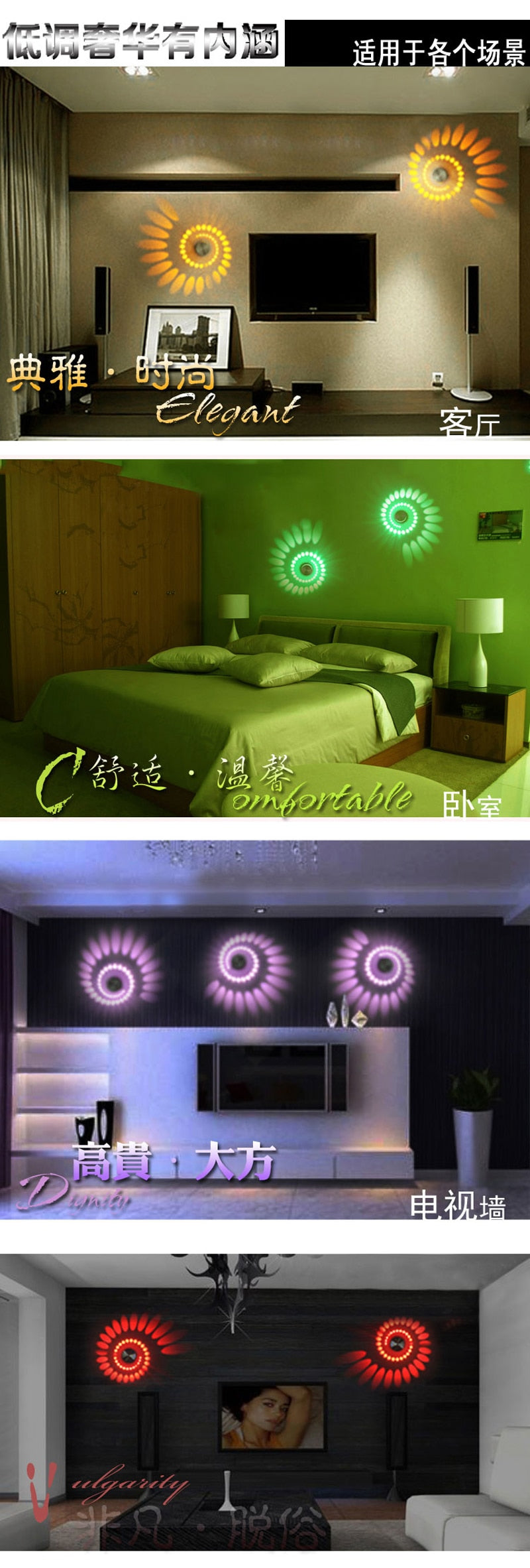 Modern LED Decorative Ceiling Light 3W RGB