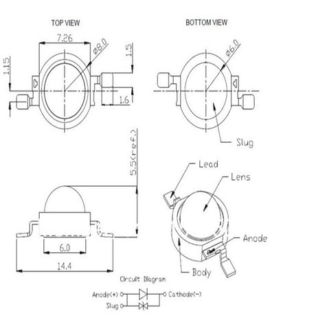 1W 3W High Power LED Light-Emitting Diode LEDs Chip SMD Warm White Red Green Blue Yellow For Spot Light Downlight Lamp Bulb
