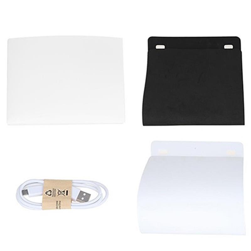 Mini Folding Lightbox Photography Photo Studio Soft box LED Light Soft Box Kit black/white Background Photo for DSLR Camera