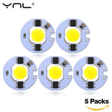LED COB Chip 5Pcs Lampada 220V 9W 7W 5W 3W Smart IC For DIY LED Light Bulb Downlight Spotlight No Need Power Supply