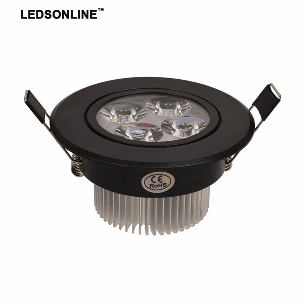 Led Downlight Dimmable 3W 4W 5W 110V 220V Black Shell Round Ceiling Recessed Spot led Light lamp IP40 Indoor Lighting