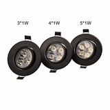 Led Downlight Dimmable 3W 4W 5W 110V 220V Black Shell Round Ceiling Recessed Spot led Light lamp IP40 Indoor Lighting